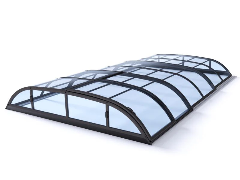 Albixon Pool-Überdachung Dallas Clear A, Anthrazit mit klarem Polycarbonat - Image 8