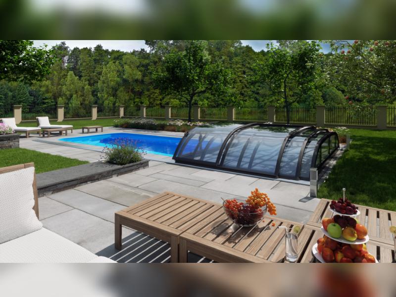 Albixon Pool-Überdachung Dallas Clear A, Silber mit klarem Polycarbonat - Image 5