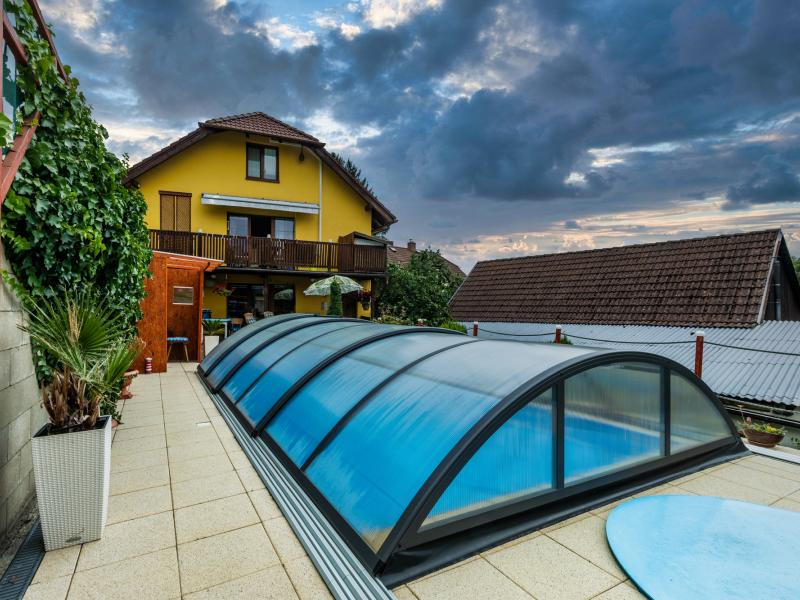 Albixon Pool-Überdachung KLASIK A, Anthrazit - Image 3