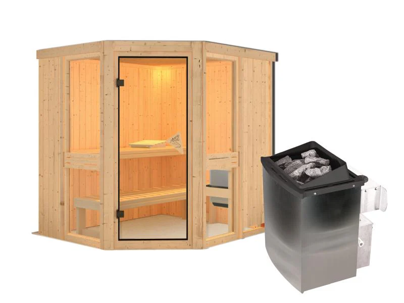 Amelia 1 - Karibu Sauna inkl. 9-kW-Ofen - ohne Dachkranz - - Image 2