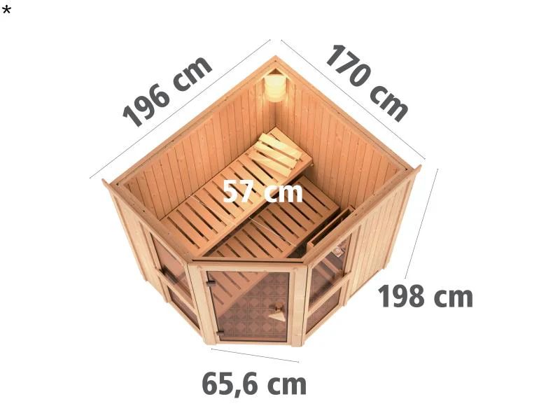 Amelia 1 - Karibu Sauna ohne Ofen - ohne Dachkranz - - Image 3