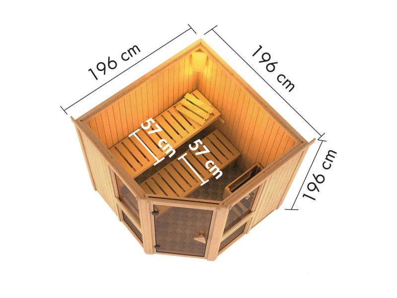 Amelia 2 - Karibu Sauna ohne Ofen - ohne Dachkranz - - Image 3