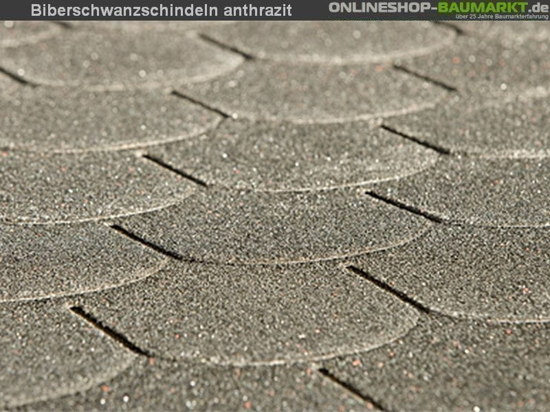 Bitumen-Dachschindeln Biberschwanz anthrazit 4 Pakete
