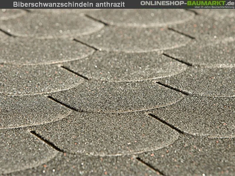 Bitumen-Dachschindeln Biberschwanz anthrazit 7 Pakete