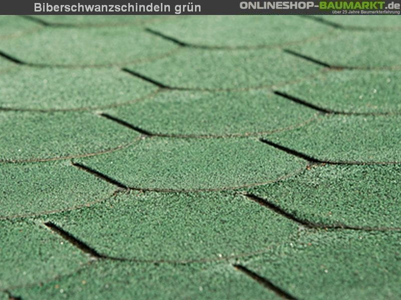 Bitumen-Dachschindeln Biberschwanz grün 16 Pakete