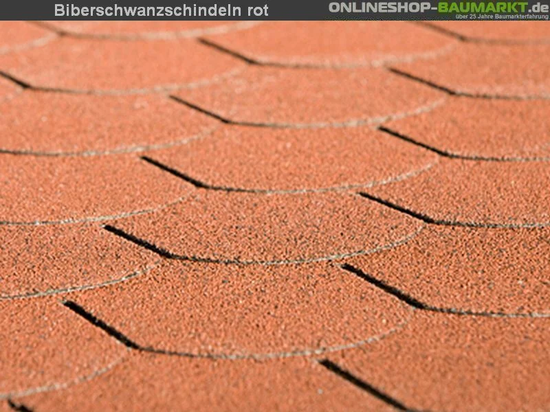 Bitumen-Dachschindeln Biberschwanz rot 15 Pakete