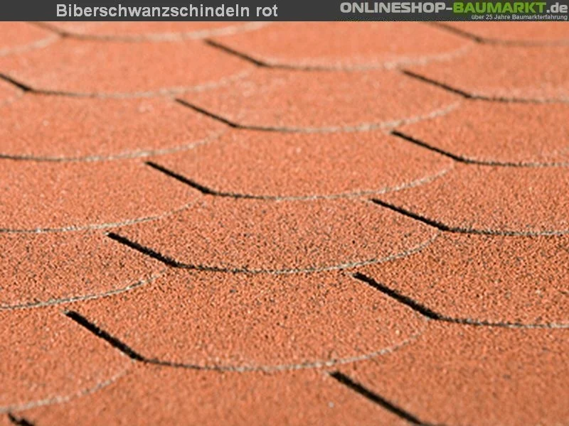 Bitumen-Dachschindeln Biberschwanz rot 19 Pakete