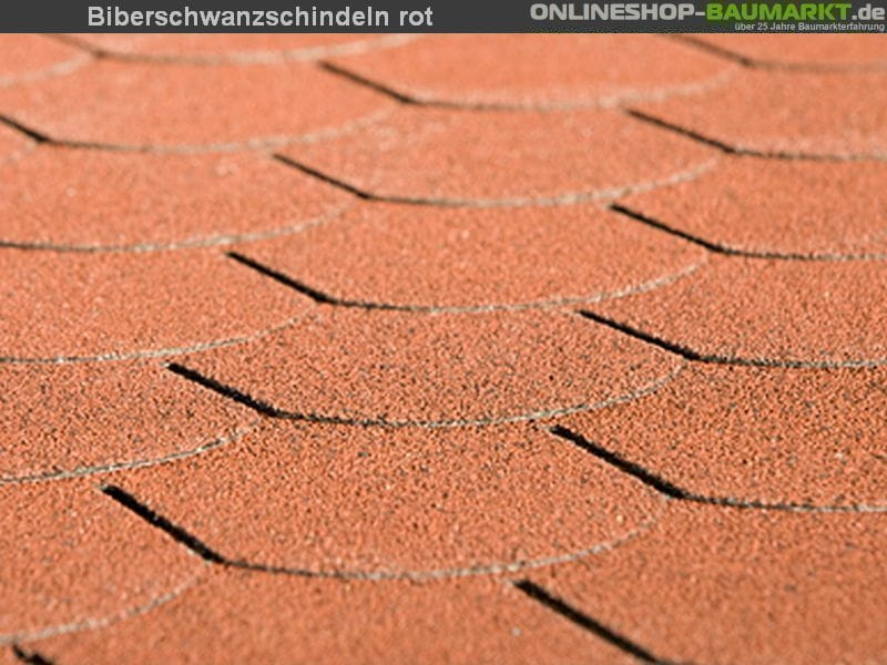 Bitumen-Dachschindeln Biberschwanz rot 9 Pakete