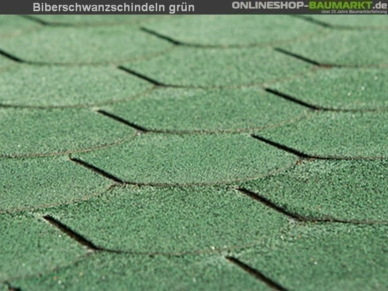 Bitumen-Dachschindeln Biberschwanz vintage grün 4 Pakete
