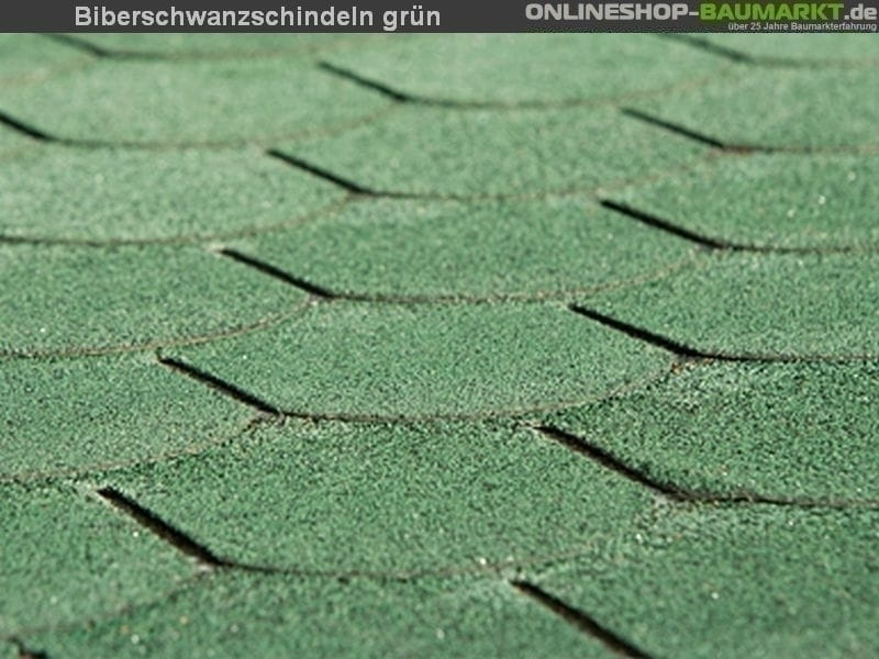 Bitumen-Dachschindeln Biberschwanz vintage grün 8 Pakete