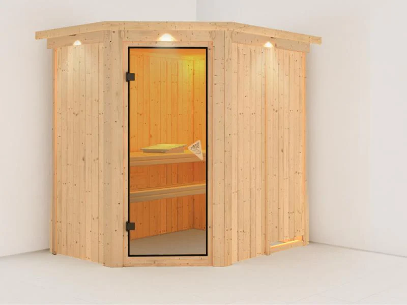 Carin - Karibu Sauna ohne Ofen - mit Dachkranz - - Image 4