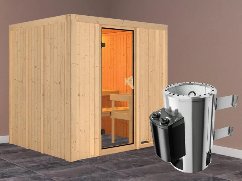 Daria - Karibu Sauna Plug & Play inkl. 3,6 kW-Ofen - ohne Dachkranz - - Image 2