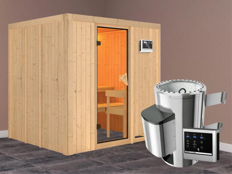 Daria - Karibu Sauna Plug & Play inkl. 3,6 kW-Ofen - ohne Dachkranz - - Image 2