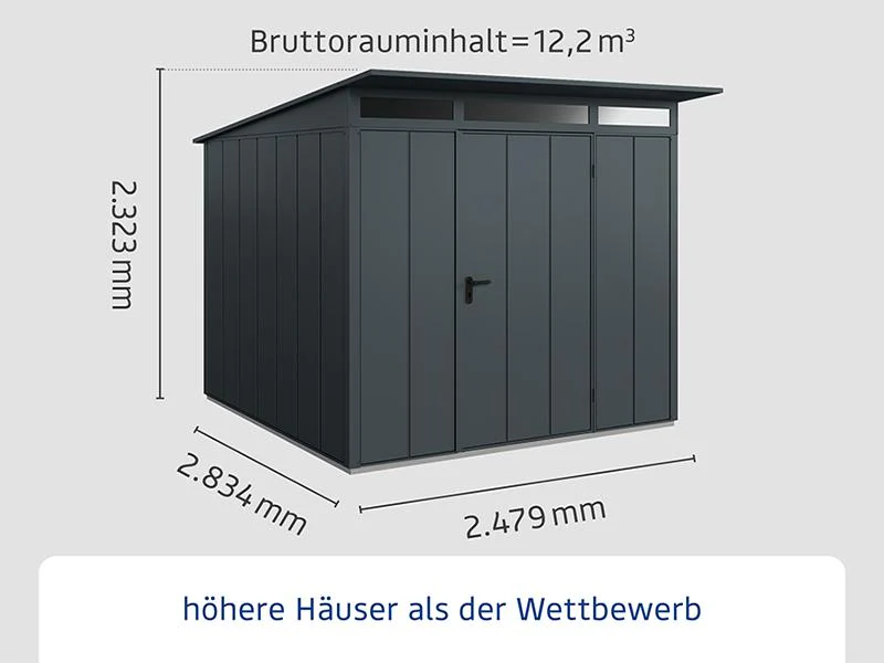 Ecostar Gerätehaus Elegant-P,Typ 2, Anthrazitgrau, 1 flg - Image 2
