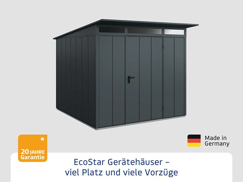 Ecostar Gerätehaus Elegant-P,Typ 2, Anthrazitgrau, 1 flg - Image 3