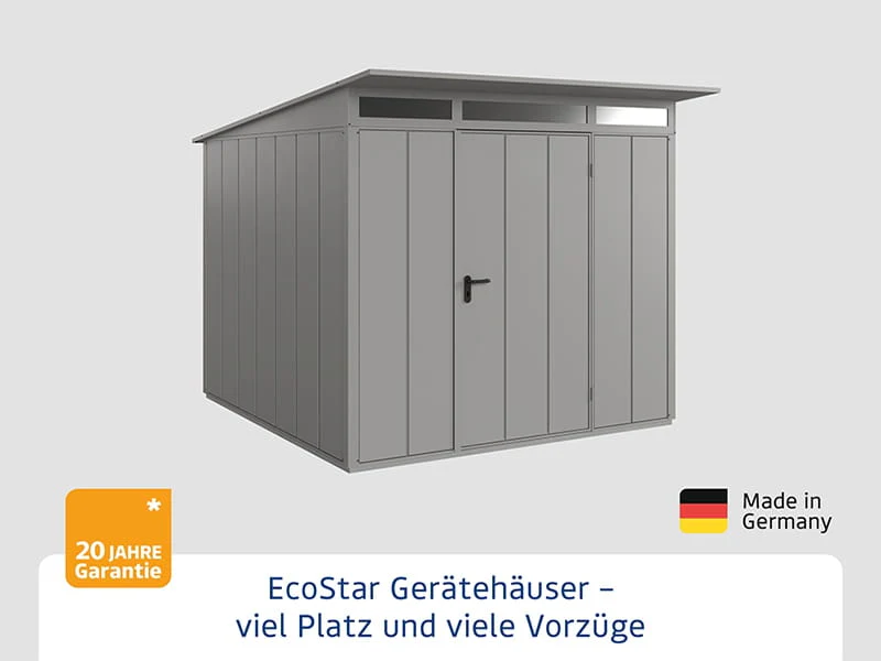 Ecostar Gerätehaus Elegant-P,Typ 2, Grau Aluminum, 1 flg - Image 3
