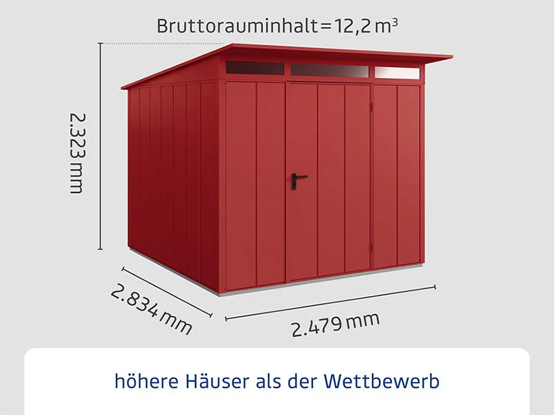 Ecostar Gerätehaus Elegant-P,Typ 2, Purpurrot, 1 flg - Image 2