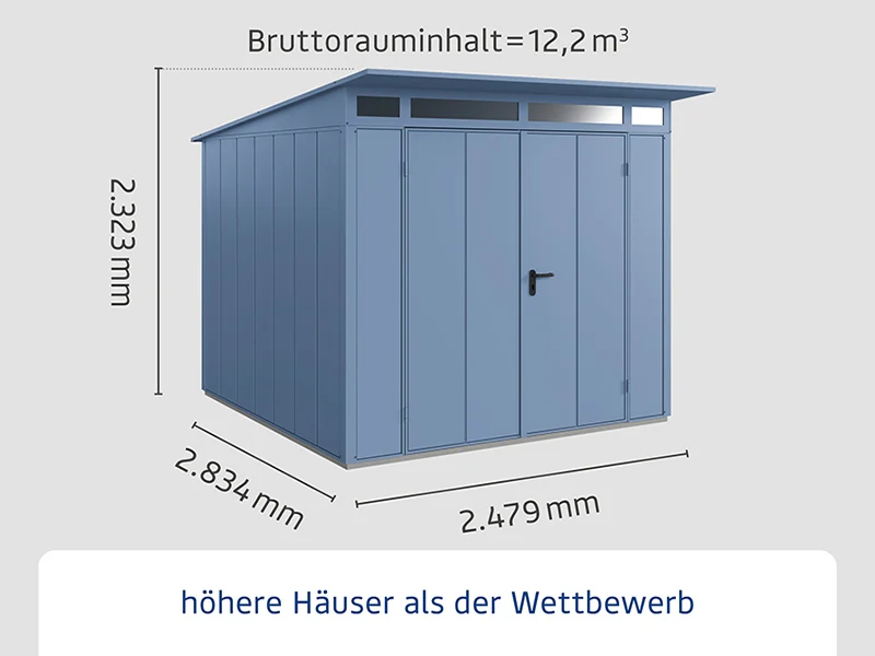 Ecostar Gerätehaus Elegant-P,Typ 2, Taubenblau, 2 flg - Image 2