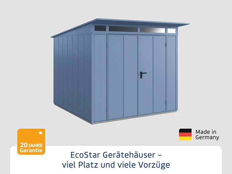 Ecostar Gerätehaus Elegant-P,Typ 2, Taubenblau, 2 flg - Image 3