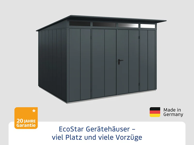 Ecostar Gerätehaus Elegant-P,Typ 3, Anthrazitgrau, 2 flg - Image 3