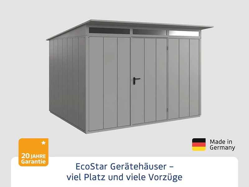 Ecostar Gerätehaus Elegant-P,Typ 3, Grau Aluminum, 1 flg - Image 3