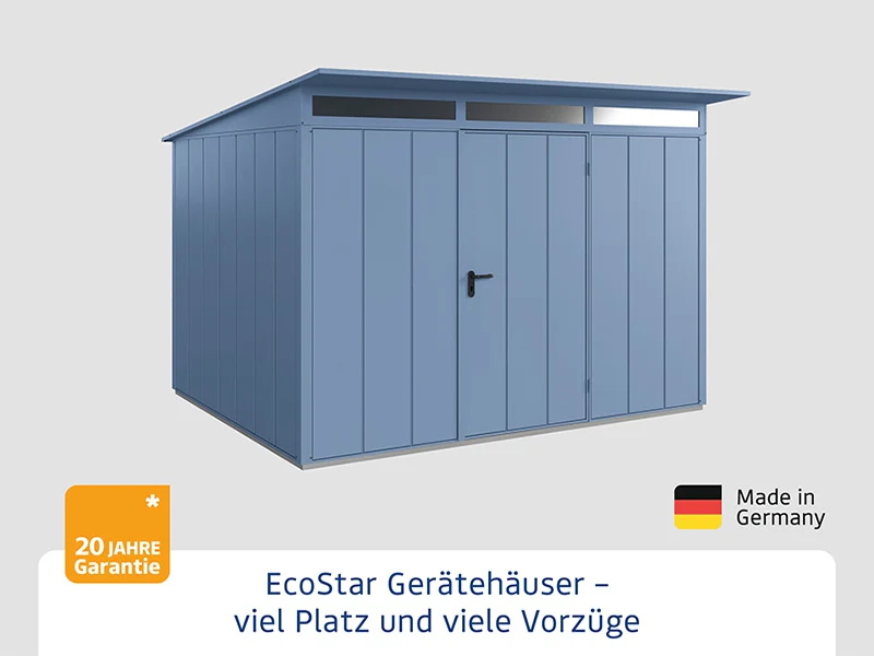 Ecostar Gerätehaus Elegant-P,Typ 3, Taubenblau, 1 flg - Image 3