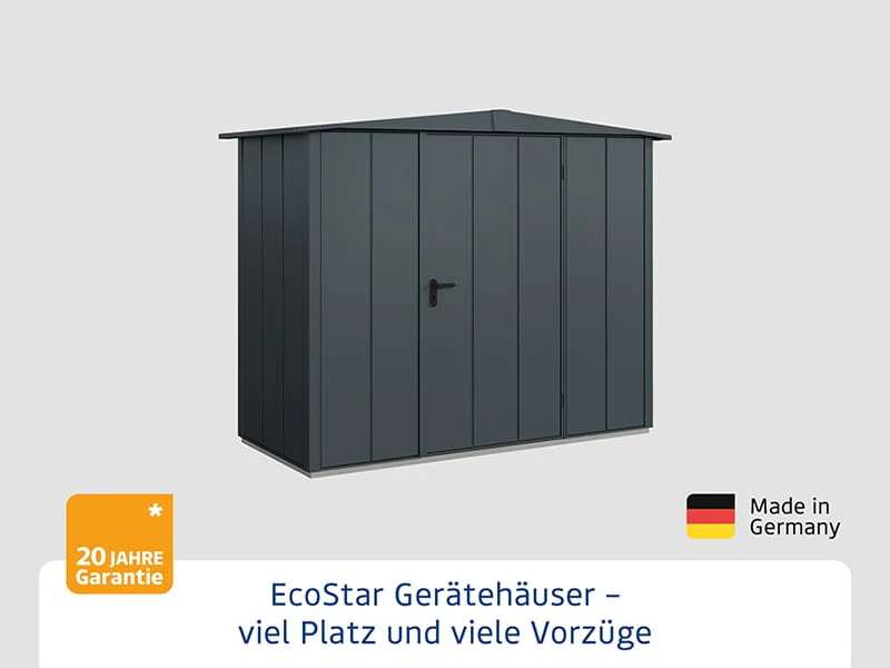 Ecostar Gerätehaus Elegant-S,Typ 1, Anthrazitgrau, 1 flg - Image 3