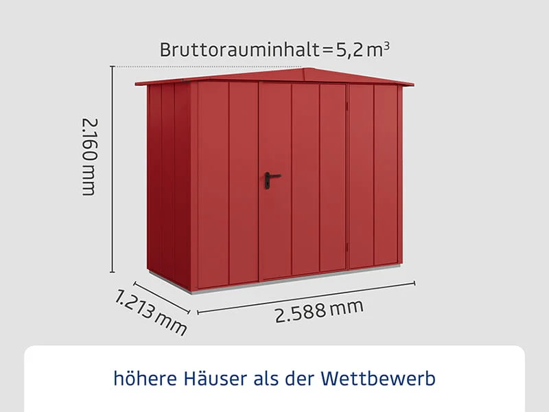 Ecostar Gerätehaus Elegant-S,Typ 1, Purpurrot, 1 flg - Image 2