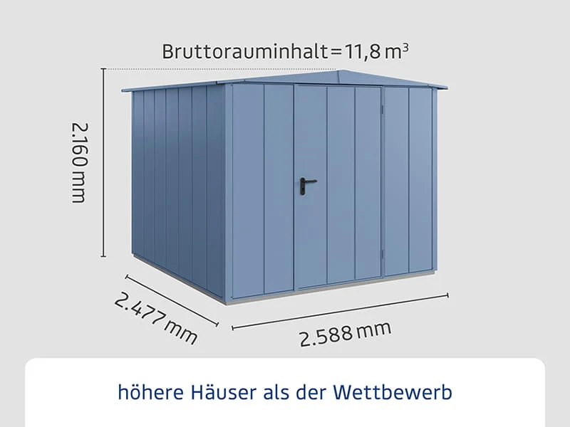 Ecostar Gerätehaus Elegant-S,Typ 2, Taubenblau, 1 flg - Image 2