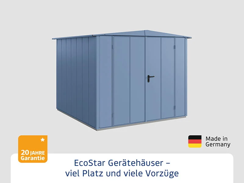 Ecostar Gerätehaus Elegant-S,Typ 2, Taubenblau, 2 flg - Image 3