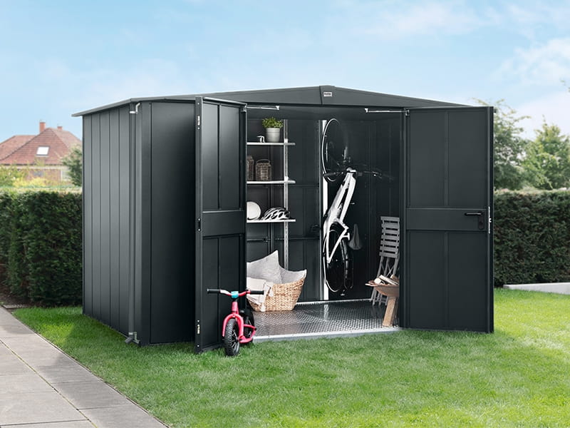 Ecostar Gerätehaus Elegant-S,Typ 3, Anthrazitgrau, 2 flg - Image 2
