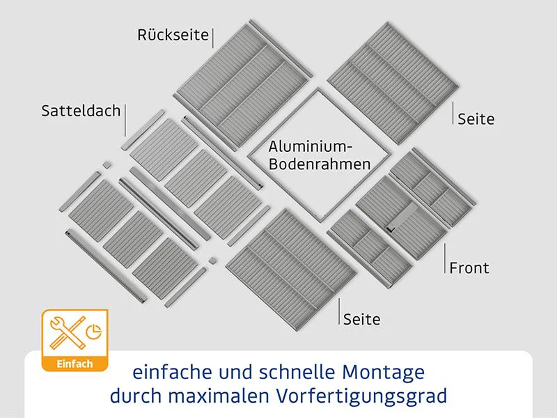 Ecostar Gerätehaus Elegant-S,Typ 3, Taubenblau, 2 flg - Image 9