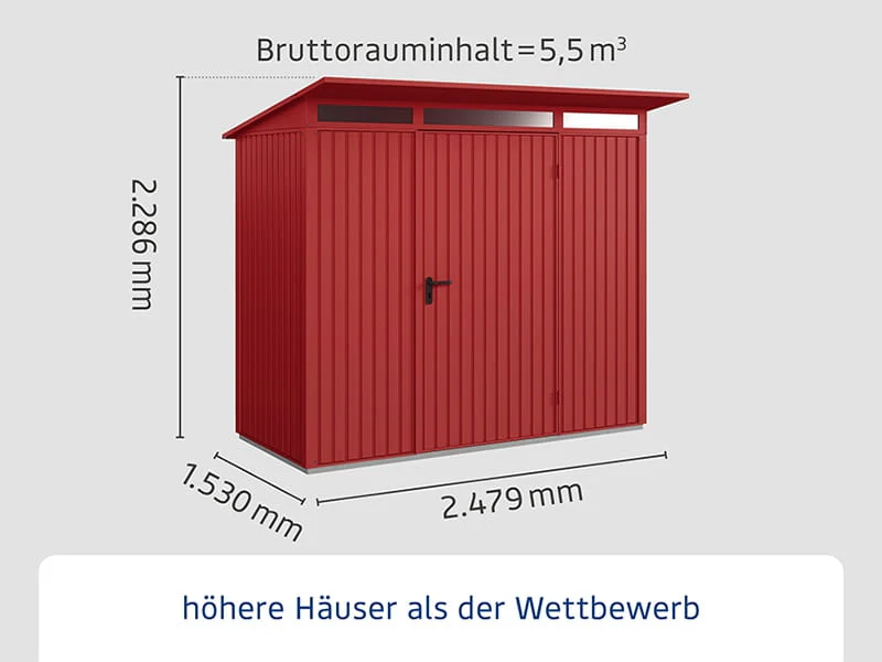 Ecostar Gerätehaus Trend-P,Typ 1, Purpurrot, 1 flg - Image 2