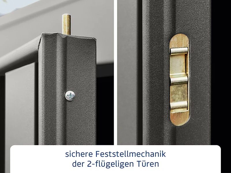 Ecostar Gerätehaus Trend-P,Typ 2, Grau Aluminum, 2 flg - Image 6