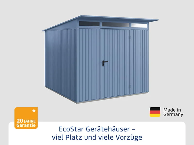 Ecostar Gerätehaus Trend-P,Typ 2, Taubenblau, 1 flg - Image 3