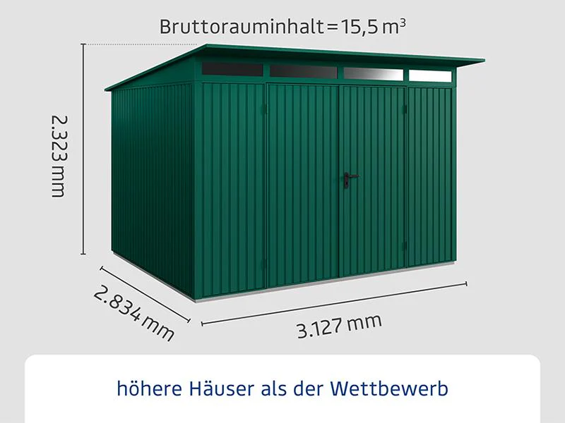 Ecostar Gerätehaus Trend-P,Typ 3, Moosgrün, 2 flg - Image 2