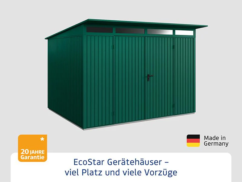 Ecostar Gerätehaus Trend-P,Typ 3, Moosgrün, 2 flg - Image 3