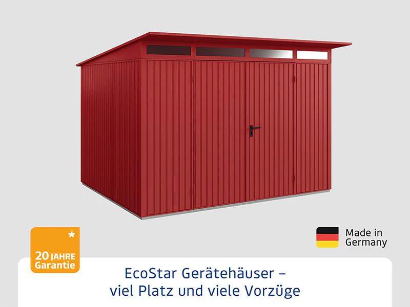 Ecostar Gerätehaus Trend-P,Typ 3, Purpurrot, 2 flg - Image 3