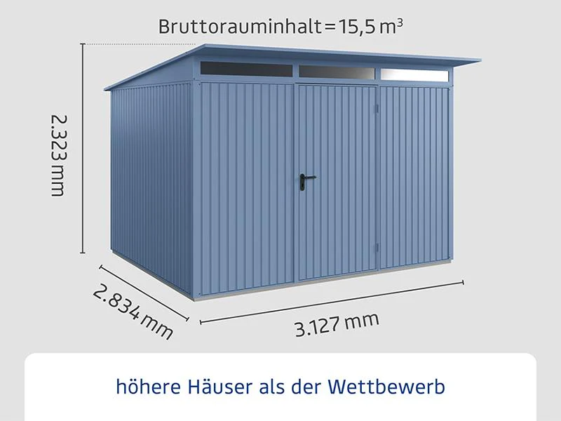 Ecostar Gerätehaus Trend-P,Typ 3, Taubenblau, 1 flg - Image 2