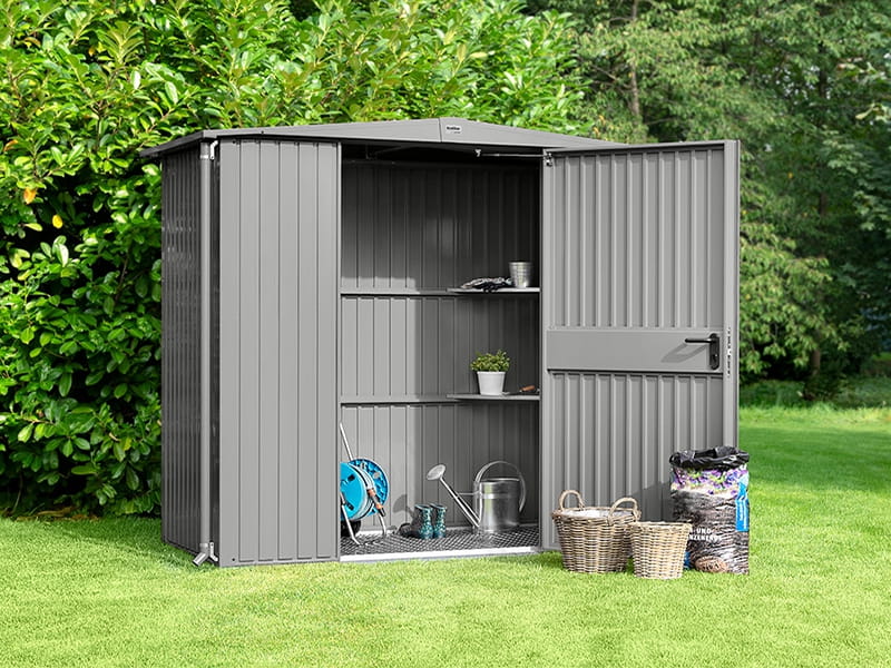 Ecostar Gerätehaus Trend-S,Typ 1, Grau Aluminum, 1 flg - Image 2
