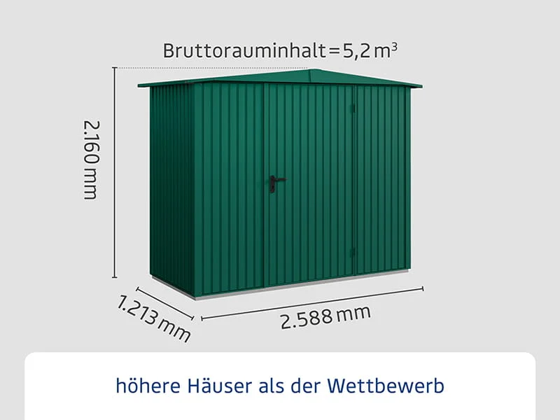 Ecostar Gerätehaus Trend-S,Typ 1, Moosgrün, 1 flg - Image 3