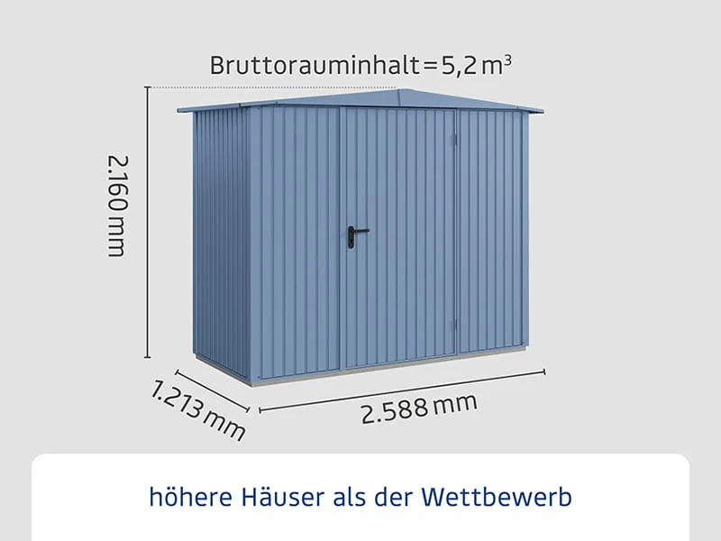 Ecostar Gerätehaus Trend-S,Typ 1, Taubenblau, 1 flg - Image 3