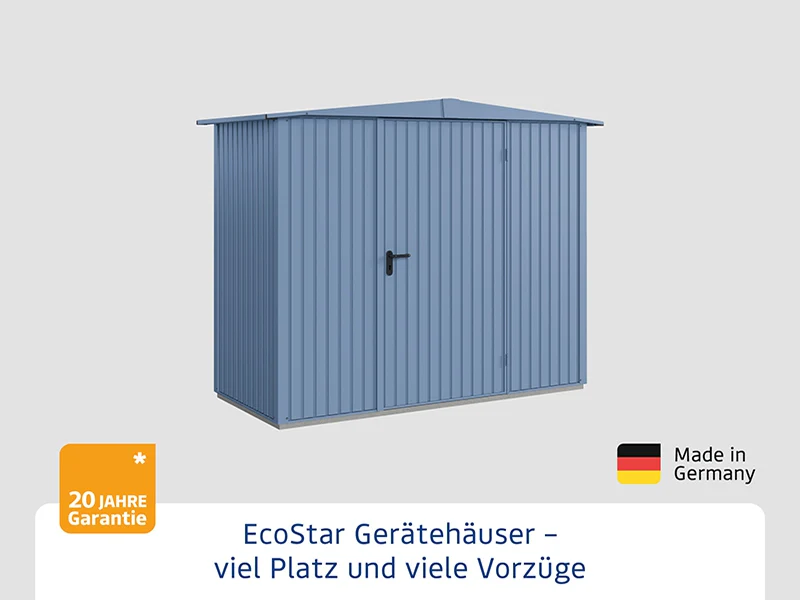 Ecostar Gerätehaus Trend-S,Typ 1, Taubenblau, 1 flg - Image 4