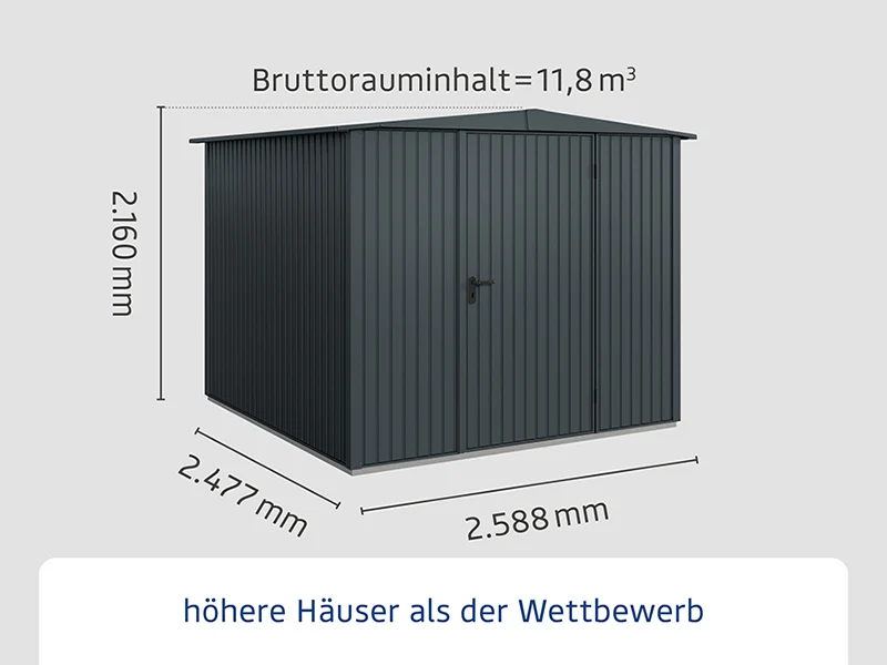 Ecostar Gerätehaus Trend-S,Typ 2, Anthrazitgrau, 1 flg - Image 2