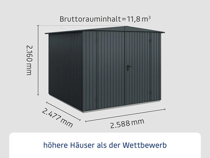 Ecostar Gerätehaus Trend-S,Typ 2, Anthrazitgrau, 2 flg - Image 3