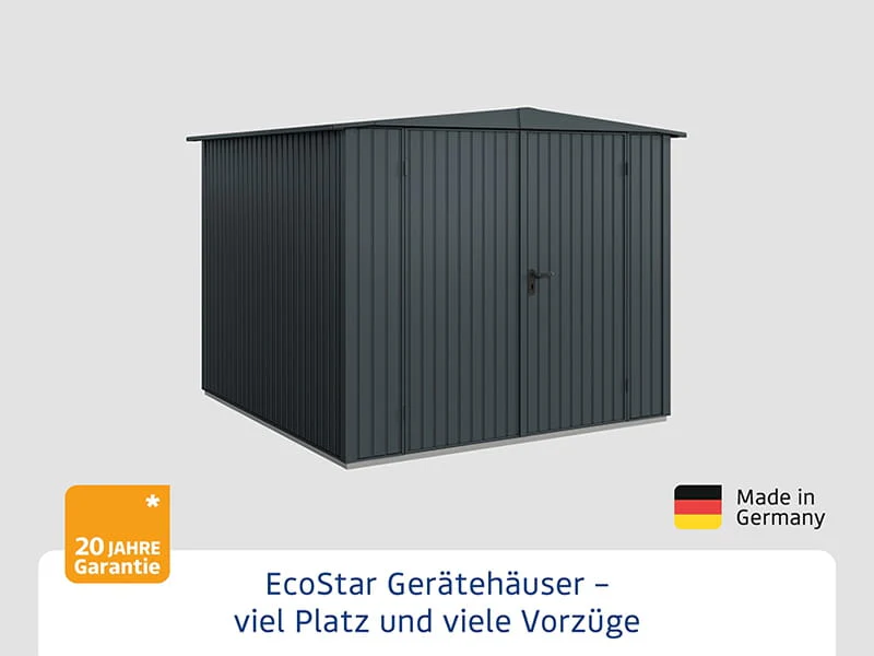 Ecostar Gerätehaus Trend-S,Typ 2, Anthrazitgrau, 2 flg - Image 4