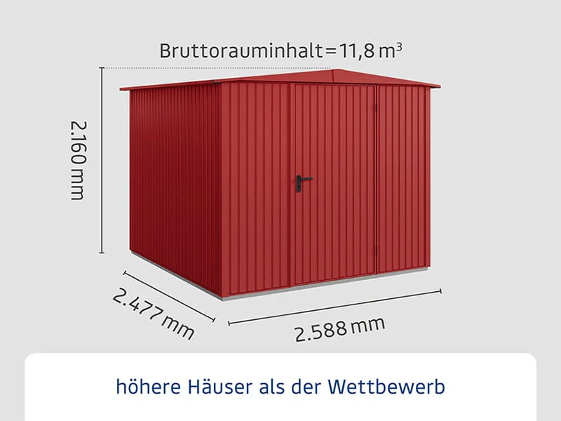 Ecostar Gerätehaus Trend-S,Typ 2, Purpurrot, 1 flg - Image 3