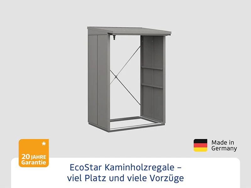 EcoStar Kaminholzregal, ELEGANT-V, TYP1, Grau Aluminum - Image 4