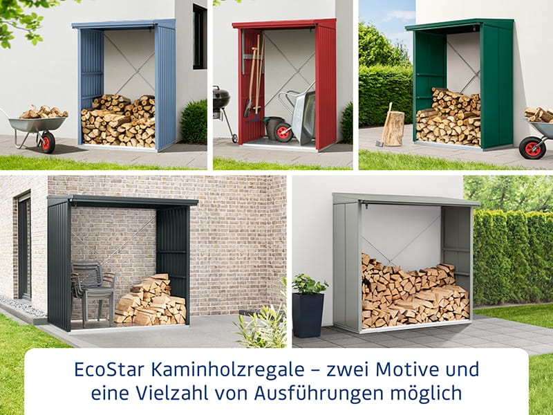 EcoStar Kaminholzregal ,ELEGANT-V,TYP2, Purpurrot - Image 11