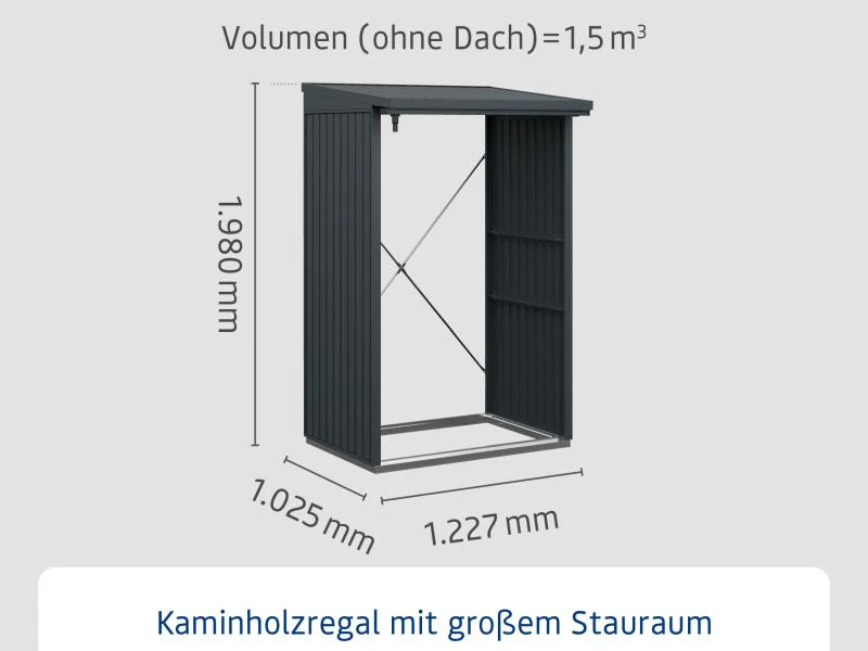EcoStar Kaminholzregal ,TREND-V,TYP1, Anthrazitgrau - Image 3